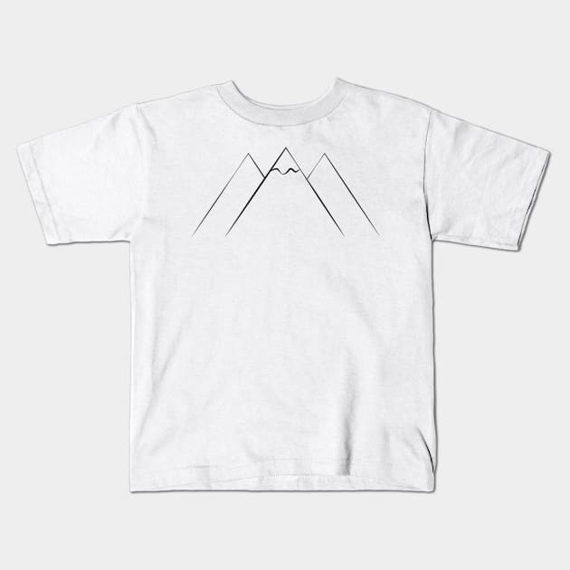 Mountains Minimal Design Kids T-Shirt by JDP Designs